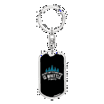 thumbnail image 1 of Whittle By Whittle Swivel Keychain Woodworker Dog Tag Stainless Steel or 18k Gold, 1 of 10