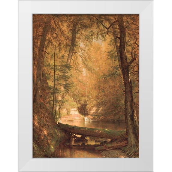 Whittredge, Worthington 11x14 White Modern Wood Framed Museum Art Print Titled - The Trout Pool 1870