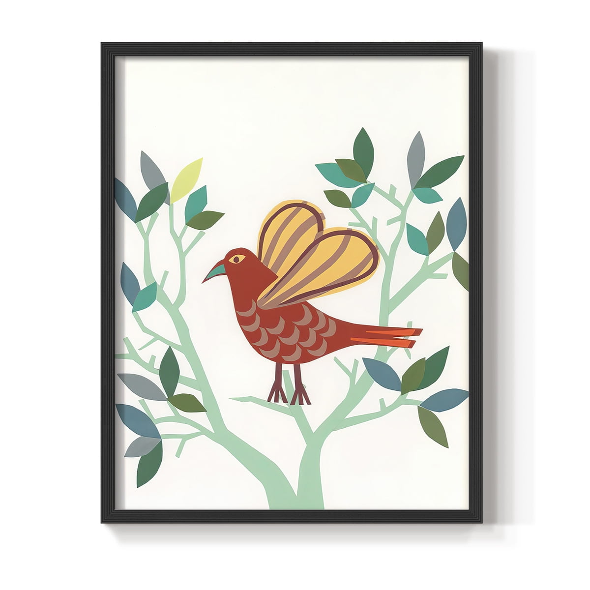 Whitty Bird I Framed Print in Black Solid Wood 11 x 14 Framed Print
