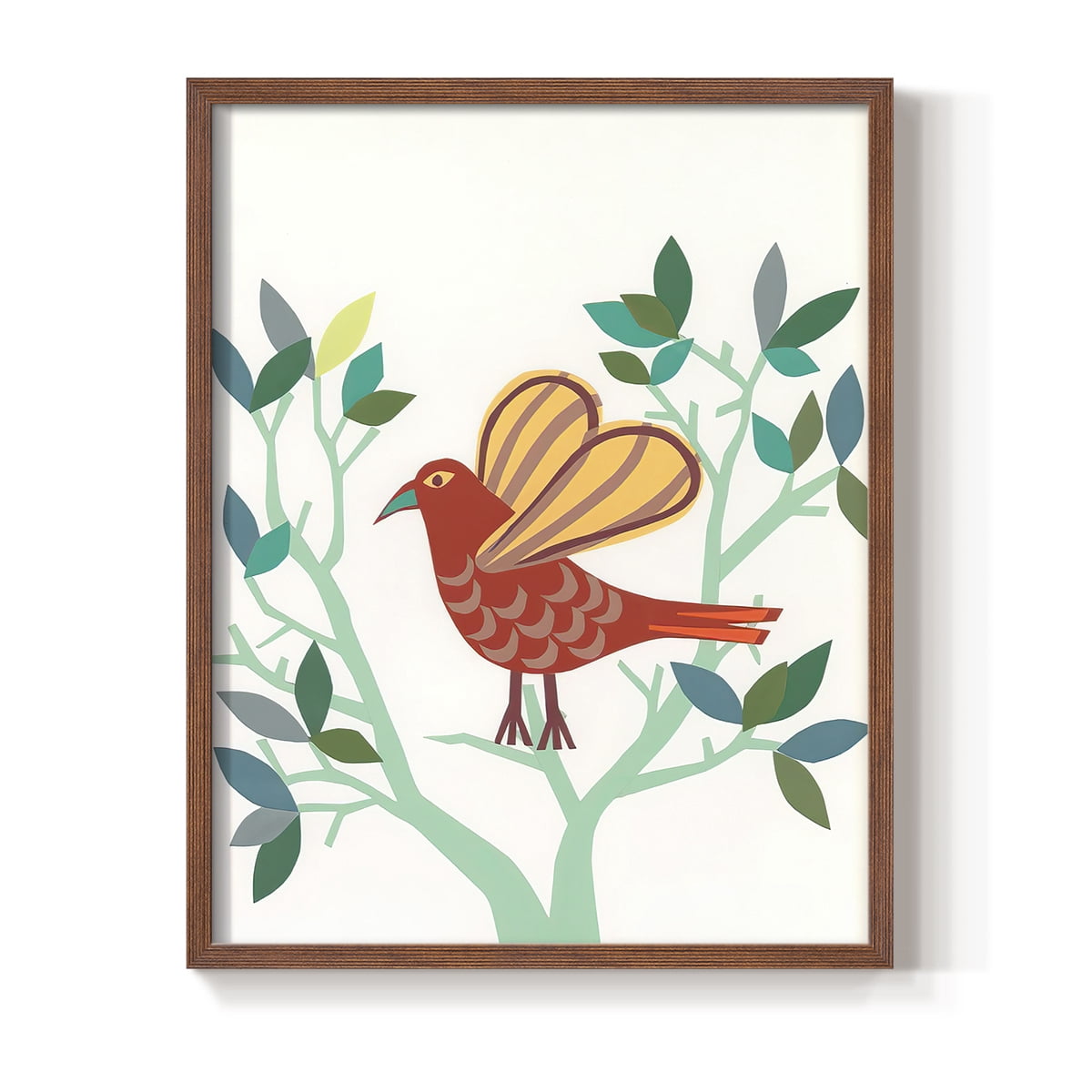 Whitty Bird I Framed Print in Brown Solid Wood 8 x 10 Framed Print