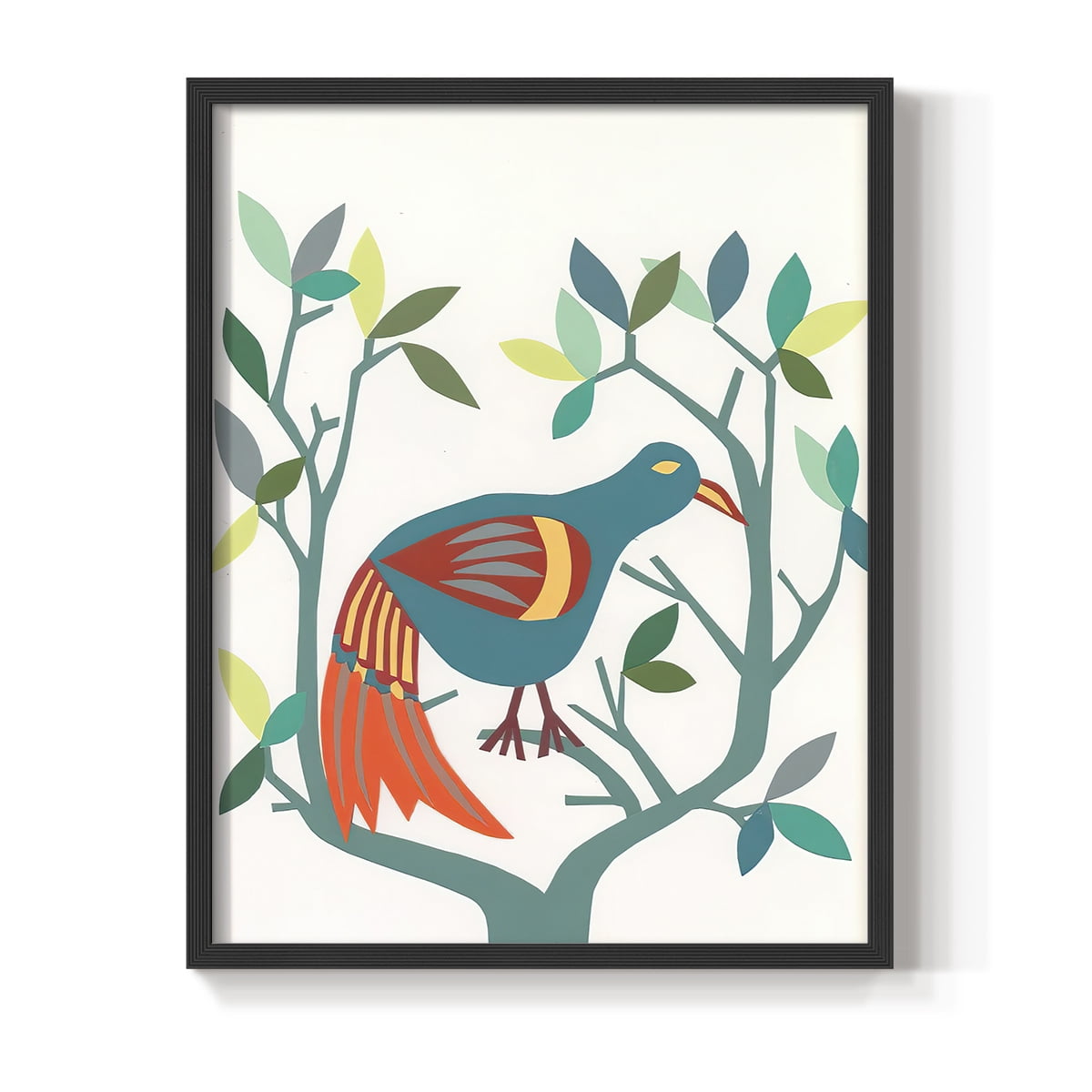 Whitty Bird II Framed Print in Black Solid Wood 22 x 28 Framed Print