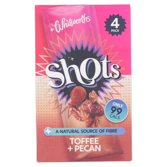 Whitworths Toffee & Pecan Shots 4X25g, Imported from Britain