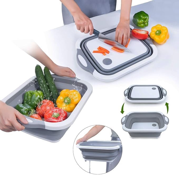 Whixant Collapsible Cutting Board Space Saving 3 in 1 Multifunction ...