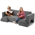 thumbnail image 1 of Garvee 10 Piece Kids Polyester Sectional Sofa Living Room Set Dark Grey, 1 of 6