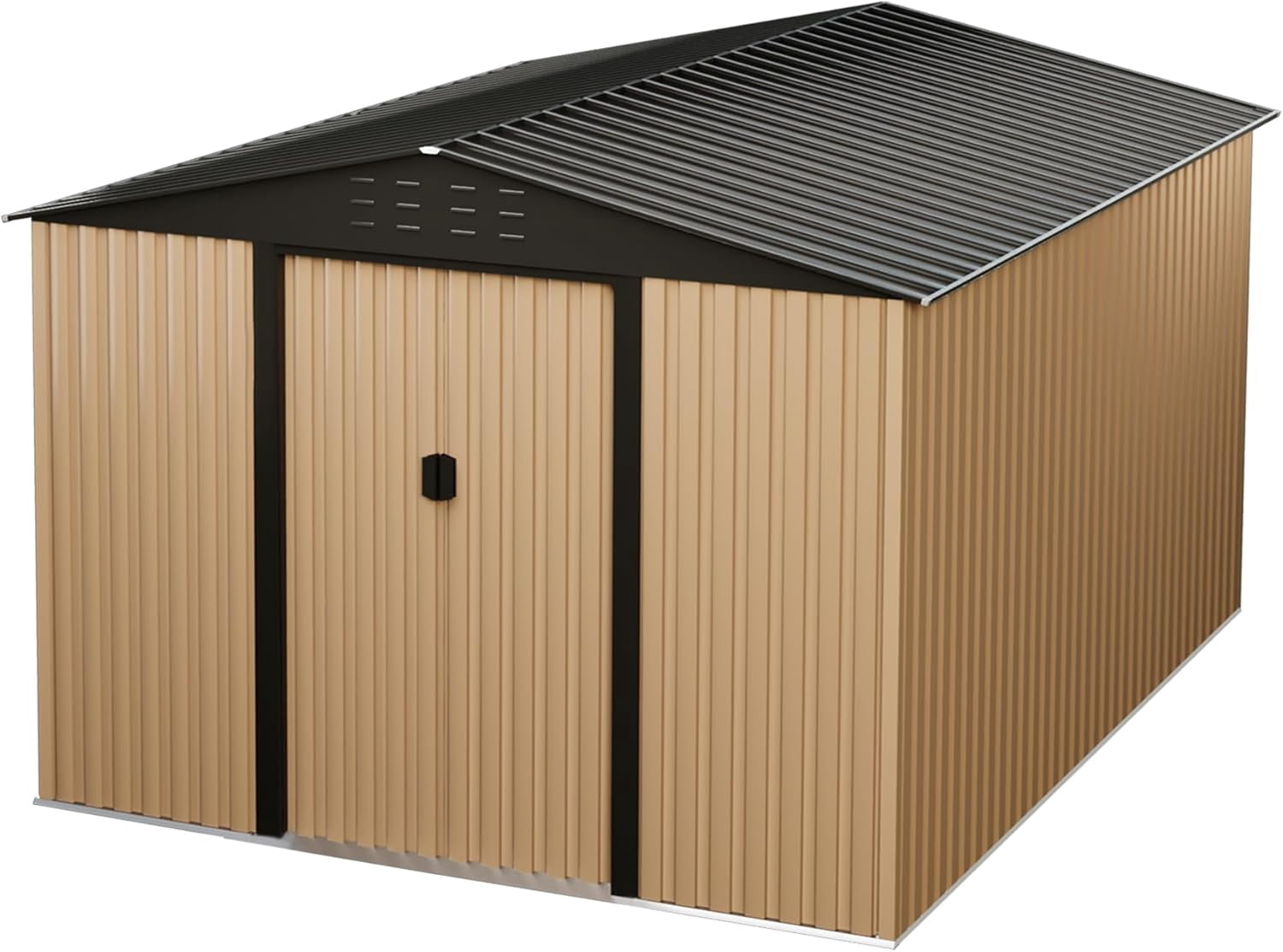 WhizMax 10x12 Ft Outdoor Metal Storage Shed, Galvanized Steel Garden ...