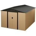 WhizMax 10x12 Ft Outdoor Metal Storage Shed, Galvanized Steel Garden ...