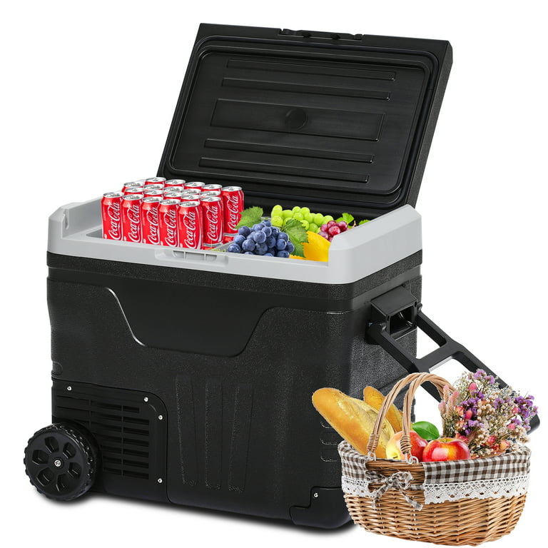 WhizMax 12 Volt Car Refrigerator with Wheels, 53 Quarts AC/DC Powered  Portable Fridge Freezer for RV, Camping, Travel