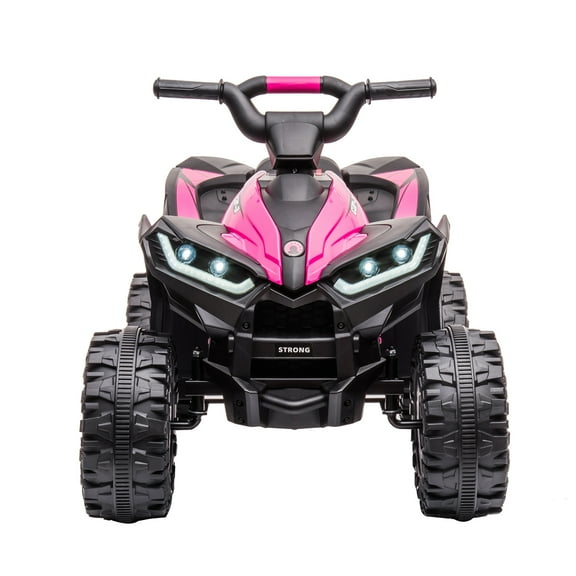 Garvee 12V Kids Ride On ATV for Boys Girls,Electric Vehicle with Remote Control,LED Lights,2-Speed,Pink