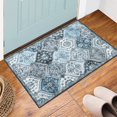 thumbnail image 1 of Garvee 2' x 3' Washable Moroccan Trellis Small Rug Farmhouse Floral Doormat Vintage Persian Door Mat Low Pile Non-Slip Floor Mat for Entryway, Blue, 1 of 6