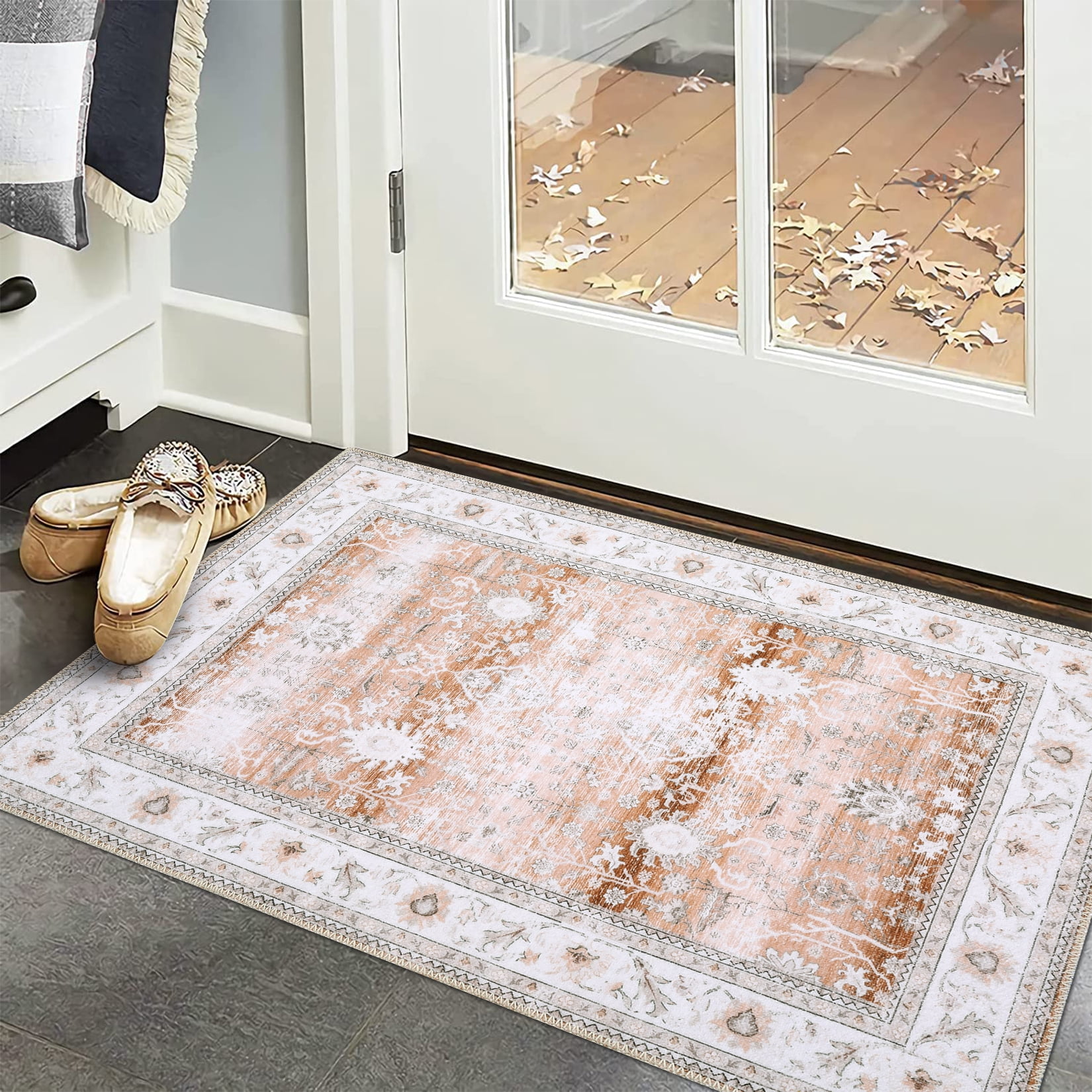 WhizMax 2 x 3 feet Small Rug Vintage Persian Area Rug Machine Washable