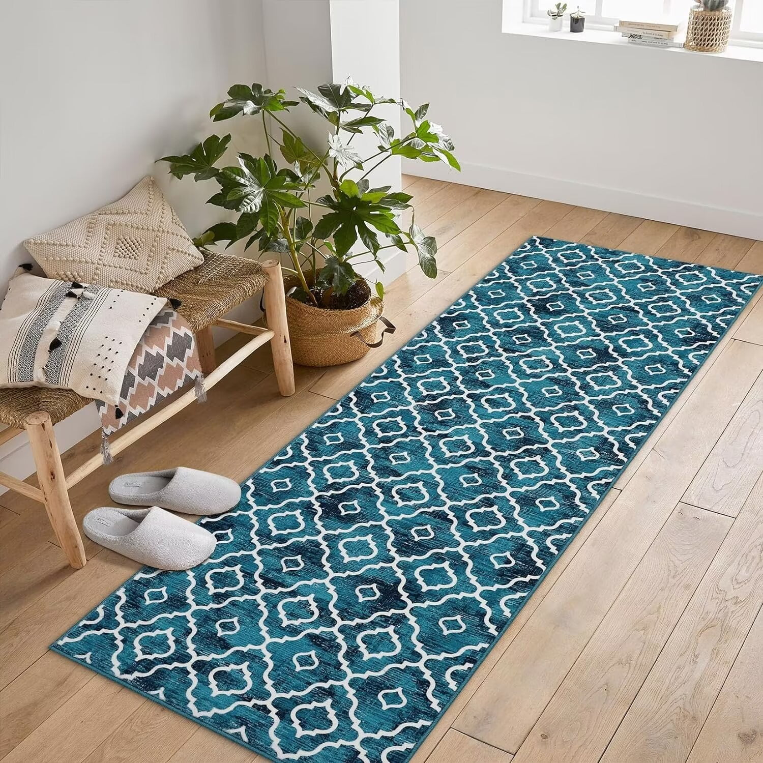 WhizMax 2' x 6' Hallway Runner Rug Modern Geometric Rug Moroccan Rug