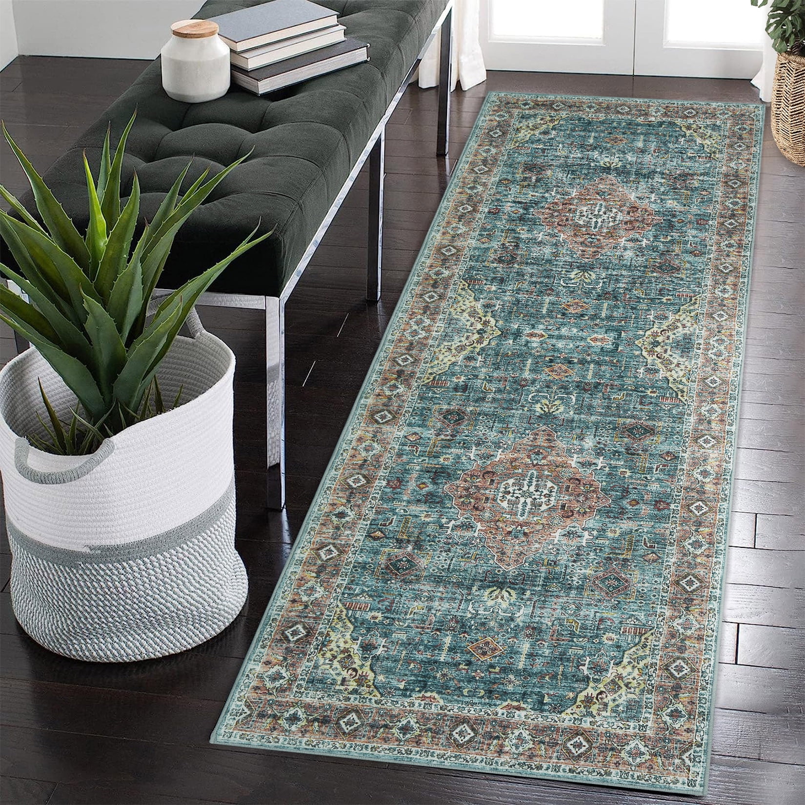 WhizMax 2 x 6 Long Runner Rug Persian Distressed Print Rug Retro