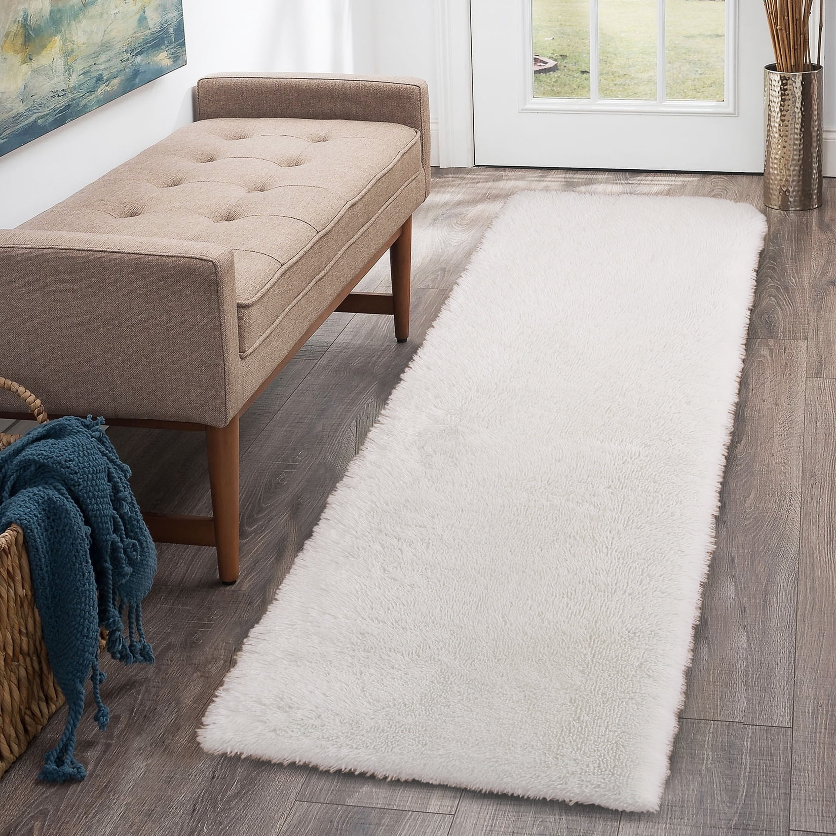 WhizMax 2' x 8' Shag Fluffy Runner Rug Soft Plush Area Rug Carpet Non