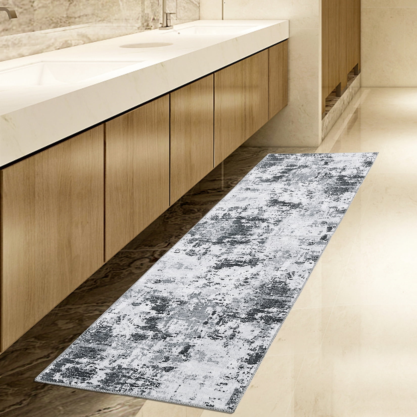 WhizMax 2 x 8 feet Hallway Runner Rug Modern Abstract Rug Runner Indoor