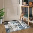 thumbnail image 1 of WhizMax 2'x3' Modern Non-Slip Small Rug Farmhouse Washable Kitchen Doormat Soft Floral Print Low Pile Door Mat for Entryway, Blue Grey, 1 of 6