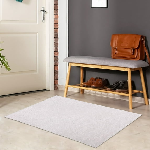 Garvee 2'x3' Non-Slip Low Pile Small Rug Modern Solid Textured Washable Floor Carpet Soft Entryway Rug for Kitchen, Beige