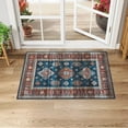 thumbnail image 1 of WhizMax 2'x3' Small Entryway Rug Farmhouse Vintage Rug Washable Bohemian Rugs Non-Slip Low Pile Floor Mat for Kitchen Front Door, Blue, 1 of 6