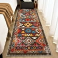 thumbnail image 1 of WhizMax 2'x6' Boho Kitchen Runner Rug Geometric Throw Runners Non-Slip Low Pile Bedsides Floor Mat for Laundry Hallway, Brown/Multi, 1 of 6