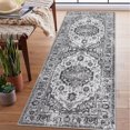 thumbnail image 1 of Garvee 2'x6' Long Runner Rug Vintage Persian Runners Floral Medallion Distressed Rugs Non-Slip Bedsides Runner Rug for Laundry Room, Gray, 1 of 6
