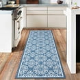 thumbnail image 1 of Garvee 2'x6' Runner Rug Contemporary Floral Rug Non-Shedding Stain-Resistant Soft Bedsides Rug Runner Indoor Throw Rug for Laundry Room, Blue, 1 of 6