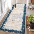 thumbnail image 1 of Garvee 2'x6' Runner Rug Washable Modern Bordered Rugs Non-Slip Rug Low Pile Bedsides Rug for Laundry Room Hallway, Blue Green, 1 of 6