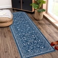 thumbnail image 1 of Garvee 2'x6' Runner Rugs for Laundry Room Modern Floral Kitchen Runner Rug Non-Slip Bedroom Soft Foldable Accent Rug, Blue, 1 of 6