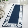 thumbnail image 1 of Garvee 2'x6' Washable Runner Rug Modern Border Runners Low Pile Non Slip Bedsides Runner Rug for Hallway Laundry Room, Blue, 1 of 7