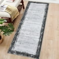 thumbnail image 1 of Garvee 2'x8' Runner Rug Washable Modern Bordered Rugs Non-Slip Rug Low Pile Bedsides Rug for Laundry Room Hallway, Gray, 1 of 6
