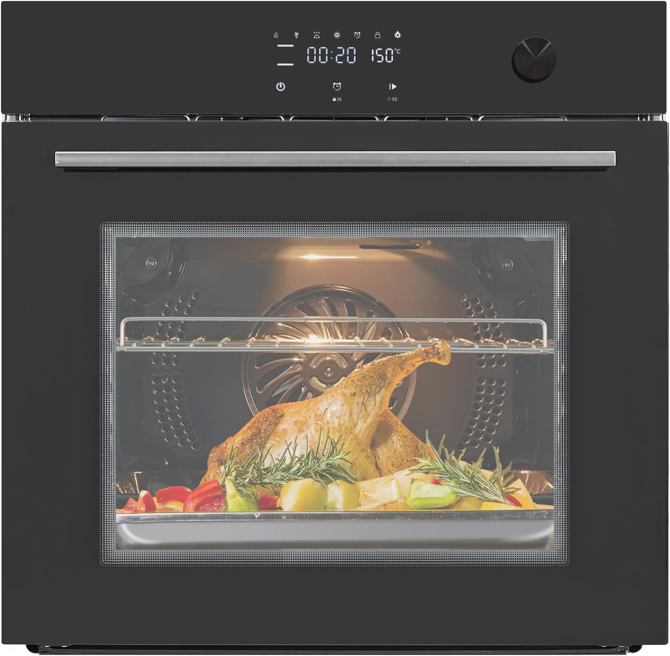 Garvee 24" Single Wall Oven, Built-in Electric Ovens with 11 Cooking Modes, 3000W, 240V, 2.5 CF Convection Built-in Oven, Stainless Steel, Touch Control, Timer, Safety Lock