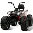 thumbnail image 1 of Garvee 24V Kids ATV, Ride on Car for Kids, 4WD Off-Road 4 Wheeler Quad Electric Toys Vehicle, 4x80W Powerful Engine, with 7AHx2 Large Battery, EVA Tires, Full Metal Suspension, LED Light（White）, 1 of 7
