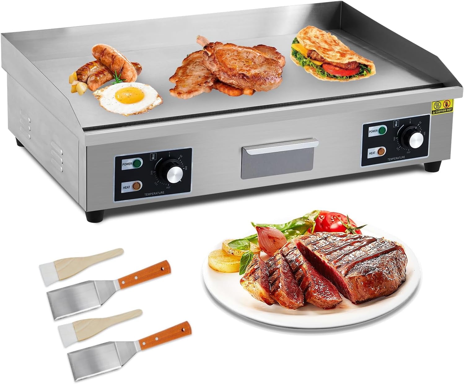Garvee 29 Inch Commercial Electric Griddle, Flat Top Grill Countertop ...