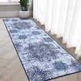 thumbnail image 1 of Garvee 2x6 Floral Runner Rug Boho Soft Faux Wool Runner Rug Vintage Medallion Rug Non Shedding Distressed Rug for Laundry Hallway Kitchen, Blue, 1 of 6