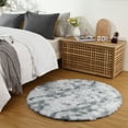 thumbnail image 1 of WhizMax 4 x 4 feet Round Fluffy Rug for Living Room Bedroom Circle Shaggy Area Rug Fuzzy Carpet Home Decor Soft Circular Rugs, Light Gray, 1 of 6