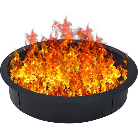 WhizMax 45" Fire Pit Ring,Outdoor Steel Firepit Liner DIY Wood Burning Insert for Camping Patio