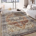 thumbnail image 1 of Garvee 5' x 7' Machine Washable Rug Vintage Persian Area Rugs Carpet Distressed Rug Anti-Slip Low Pile Rug for Living Room Bedroom, Brown, 1 of 6
