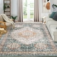 thumbnail image 1 of Garvee 5' x 7' Vintage Persian Rug Distressed Rug Indoor Soft Oriental Rug Geometric Floor Cover for Home Office, Green, 1 of 6