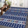 thumbnail image 1 of Garvee 5' x 7' Washable Rug Vintage Rug Moroccan Geometric Rug Retro Boho Rug Indoor Print Rug for Bedroom Living Room Dining Room Office, Blue, 1 of 7