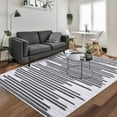 thumbnail image 1 of Garvee 5'x7' Area Rug Modern Berber Stripe Rug Stain-Resistant Non-Slip Throw Rug Soft Washable Rugs for Playroom Dorm Apartment, Black Beige, 1 of 6