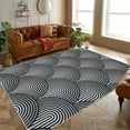 thumbnail image 1 of Garvee 5'x7' Modern Washable Rug Lines Print Area Rug Non-Shedding Stain-Resistant Carpet Indoor Soft Foldable Thin Rug for Dining Room Office, Black, 1 of 6