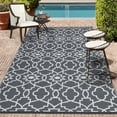 thumbnail image 1 of Garvee 5'x8' Outdoor Rug Reversible Waterproof Plastic Straw Rug for Patio Porch Backyard Picnic Camping RV Trailer, Gray White, 1 of 7