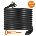 thumbnail image 1 of Garvee 50 Amp RV Extension Cord,15 FT Heavy Duty 6/3 8/1 Awg Gauge STW Cord w/LED Power Indicator, Grip Handle, Cord Organizer,14-50P to 14-50R,Black, 1 of 6