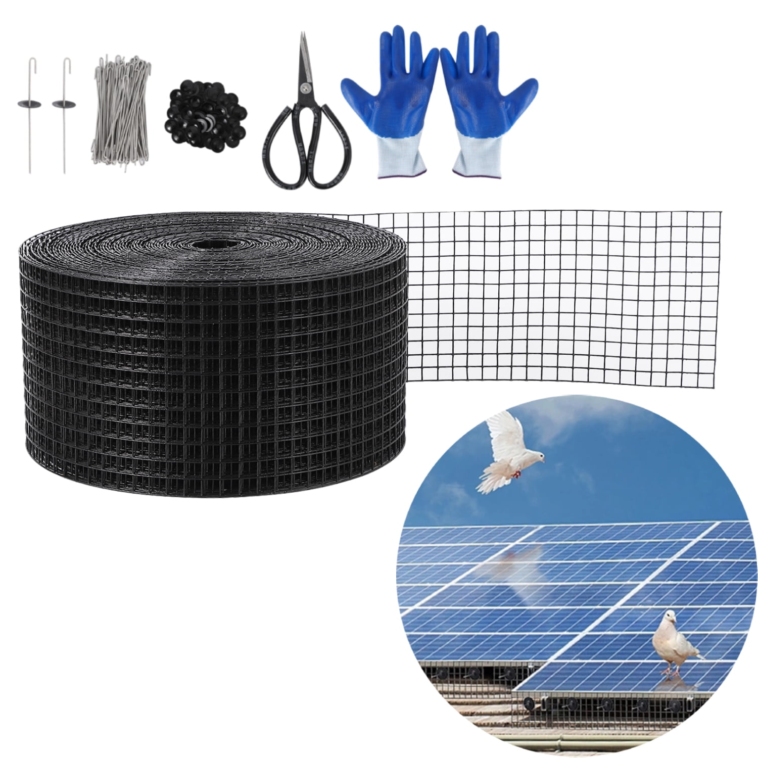 Scissors Solar Array Garvee 6 inch x100ft Solar Panel Bird Guard,Critter Guard Roll Kit w ...