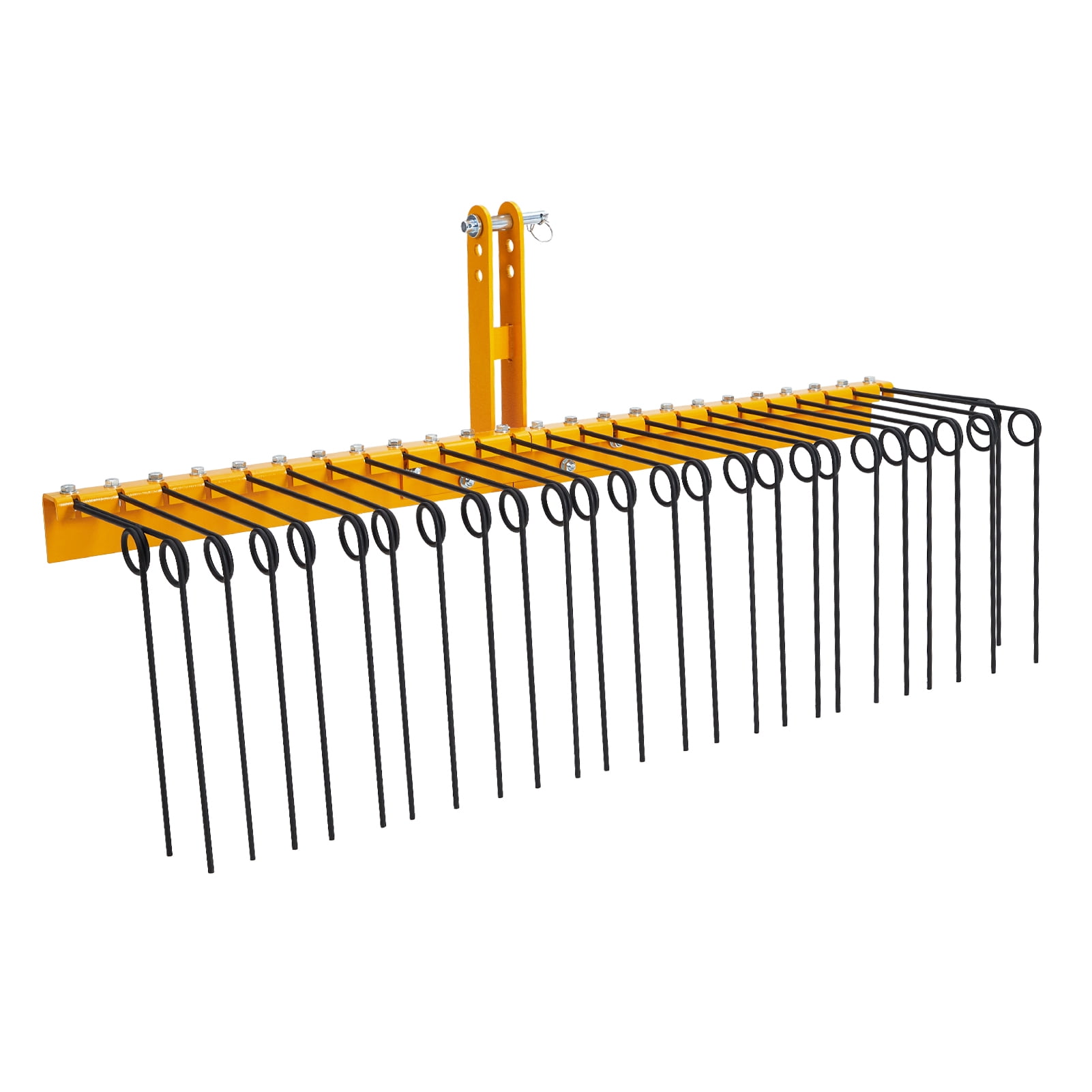 WhizMax 60" Pine Straw Needle Rake, 26 Coil Spring Tines, Durable