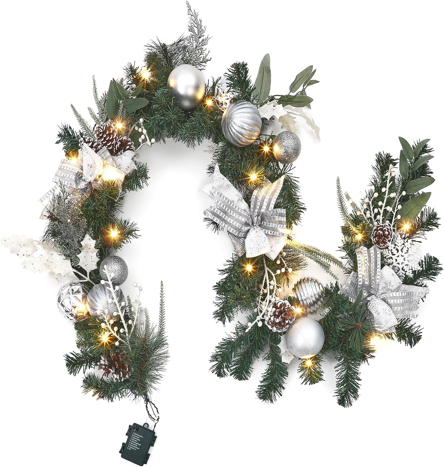 Heldig Indoor Christmas Decorations, Festive Lighted Berry Beaded