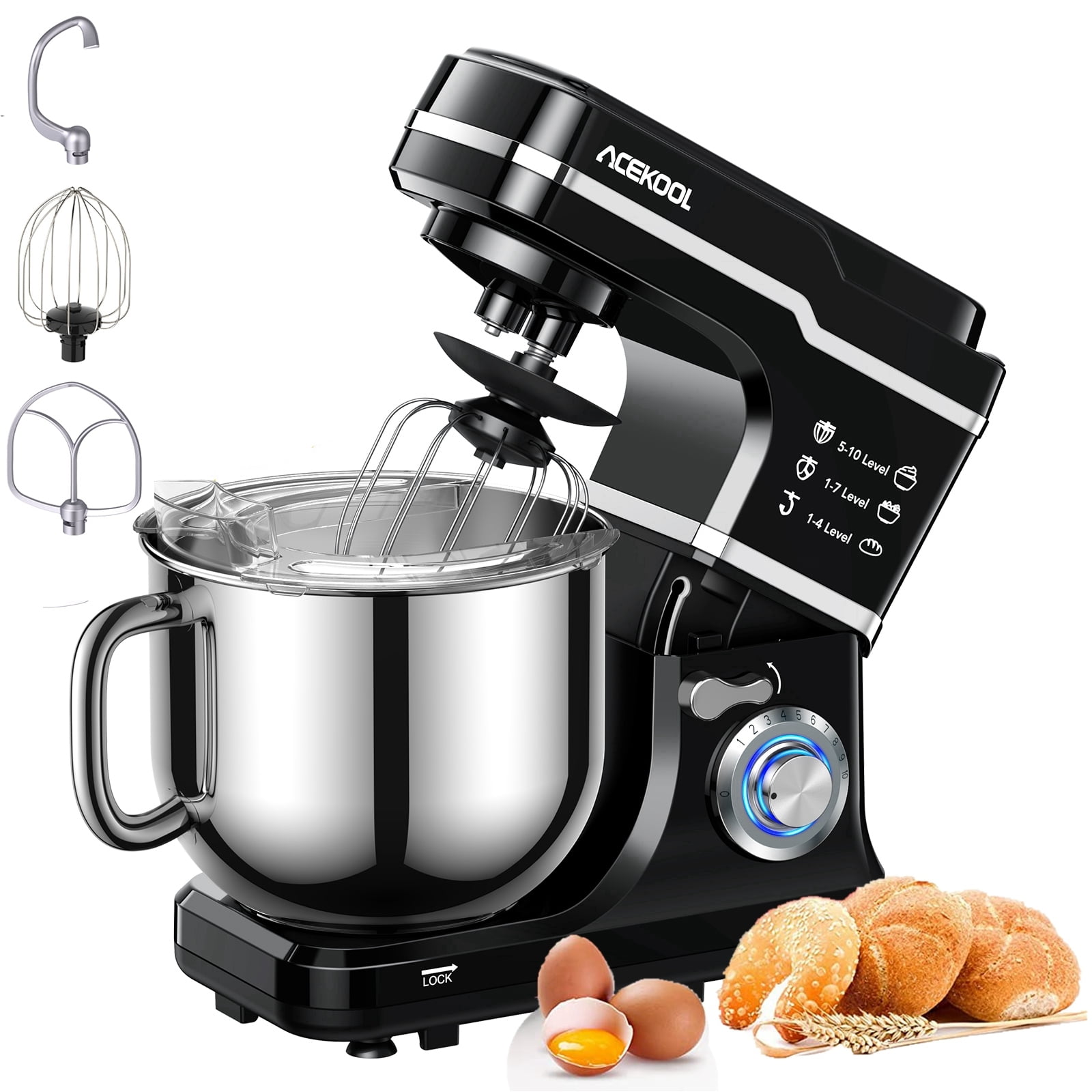 GZMR 7 Quart Tilt-Head Food Stand Mixer 7-Quart 6-Speed Black Residential  Stand Mixer in the Stand Mixers department at
