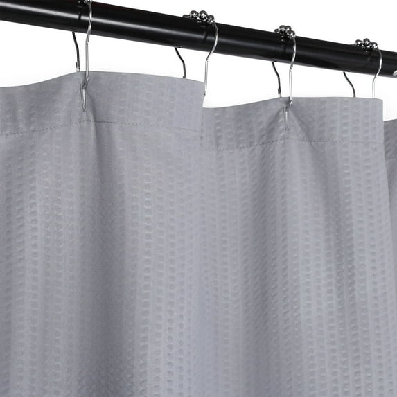 Garvee 72" x 84" Extra Long Shower Curtain Farmhouse Waterproof Fabric Shower Curtain, Decorative Embossed Pattern, Gray