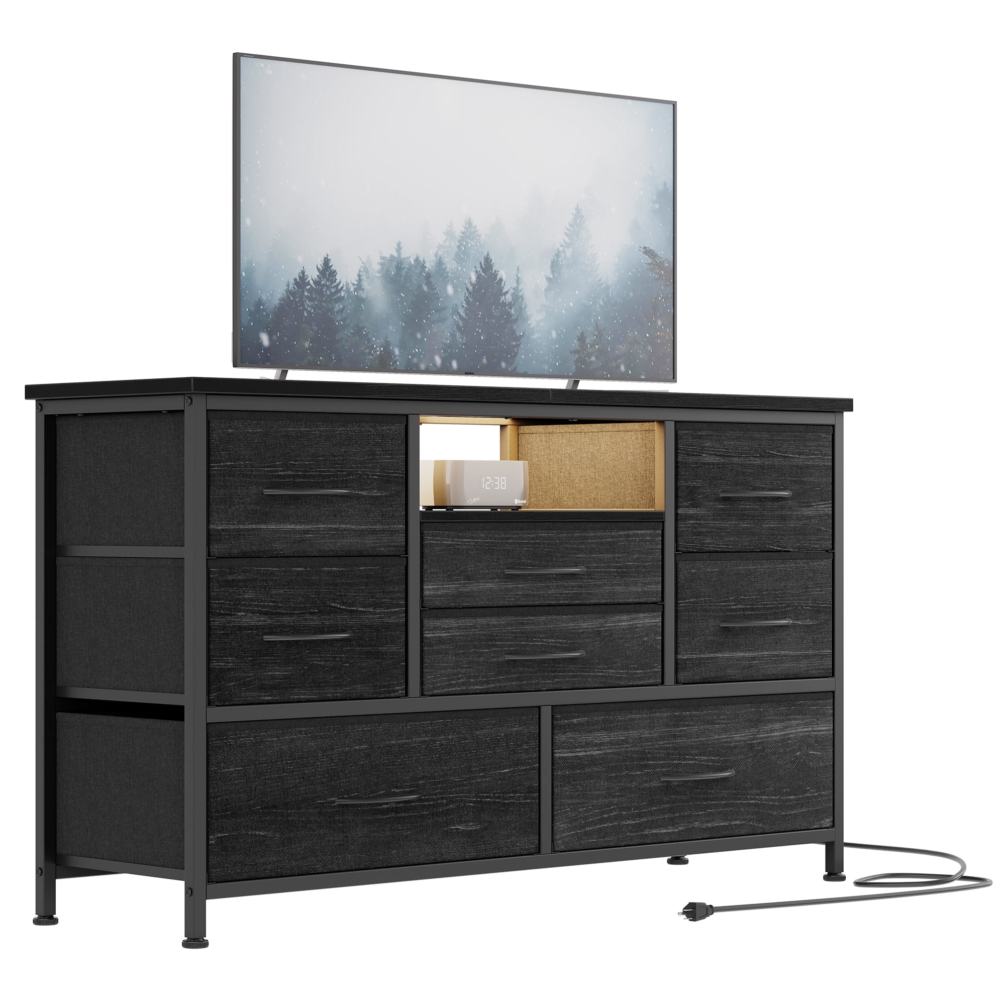 TV Cabinet Storage buying Organizer Black