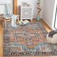 thumbnail image 1 of Garvee 8' x 10' Vintage Persian Rug Traditional Distressed Rug Floral Print Rug Carpet Chenille Non Slip Low Pile Rug for Bedroom Living Room, Orange, 1 of 6