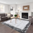 thumbnail image 1 of Garvee 8'x10' Machine Washable Rug Modern Border Abstract Rug Soft Foldable Rug Non-Shedding Stain-Resistant Rug Carpet, Gray, 1 of 6