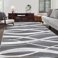 thumbnail image 1 of Garvee 8'x10' Modern Area Rug Wave Indoor Area Rug Soft Washable Rug Non-Shedding Stain-Resistant Rugs for Dining Room Home Office, Dark Grey, 1 of 6